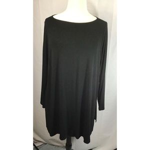 Eileen Fisher Long Sleeve Black Tunic Top